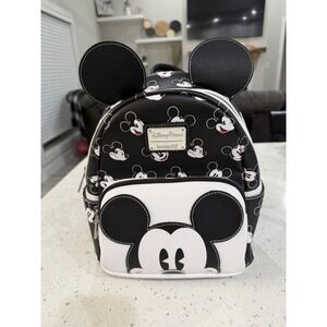 Loungefly Disney Parks Mickey Mouse AOP Faces Expressions Mini Backpack
